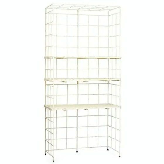 シャビー　自在ラック　板９枚付き　ホワイト　ノックダウンディスプレイラック シャビー 板9枚付き 自在ラック ホワイト ノックダウンディスプレイ