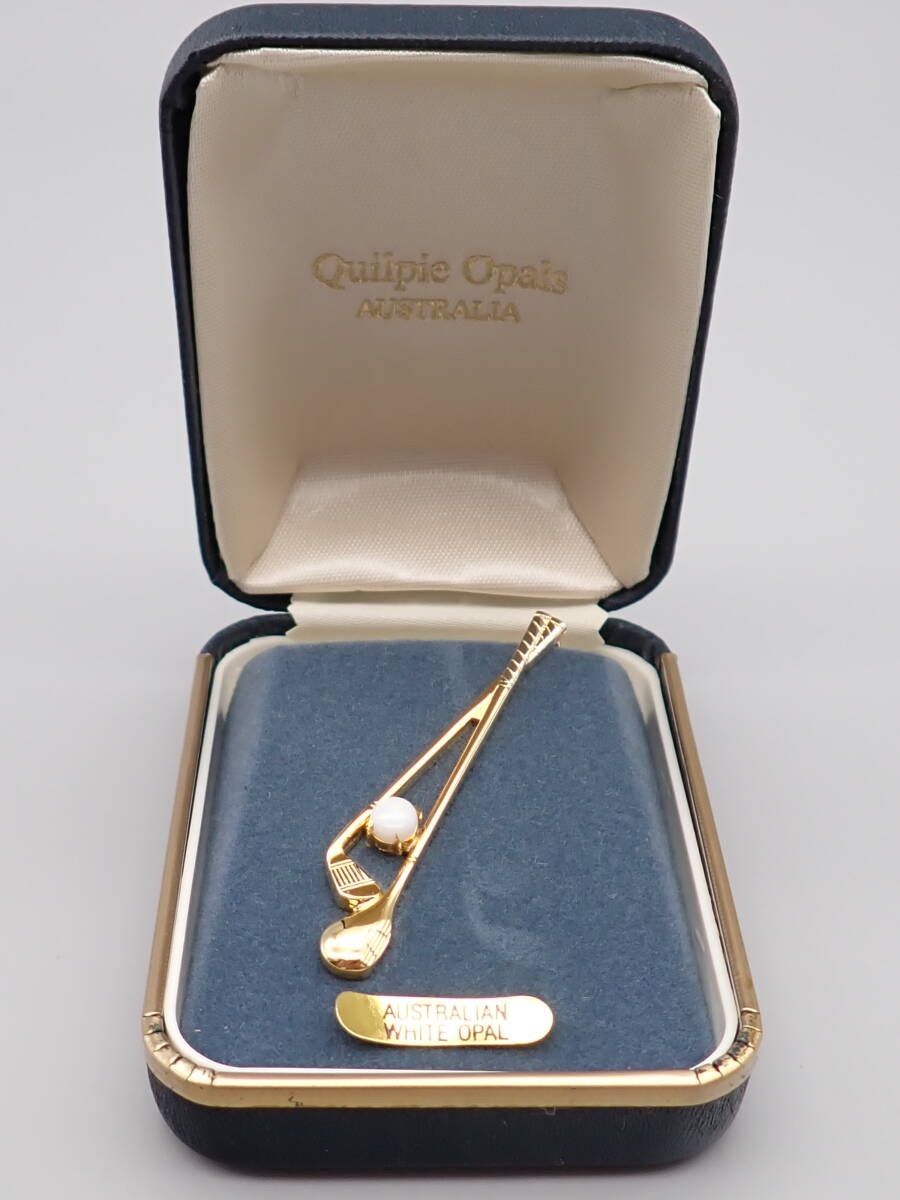 オーストラリア ホワイト オパール タイピン Quilpie Opals