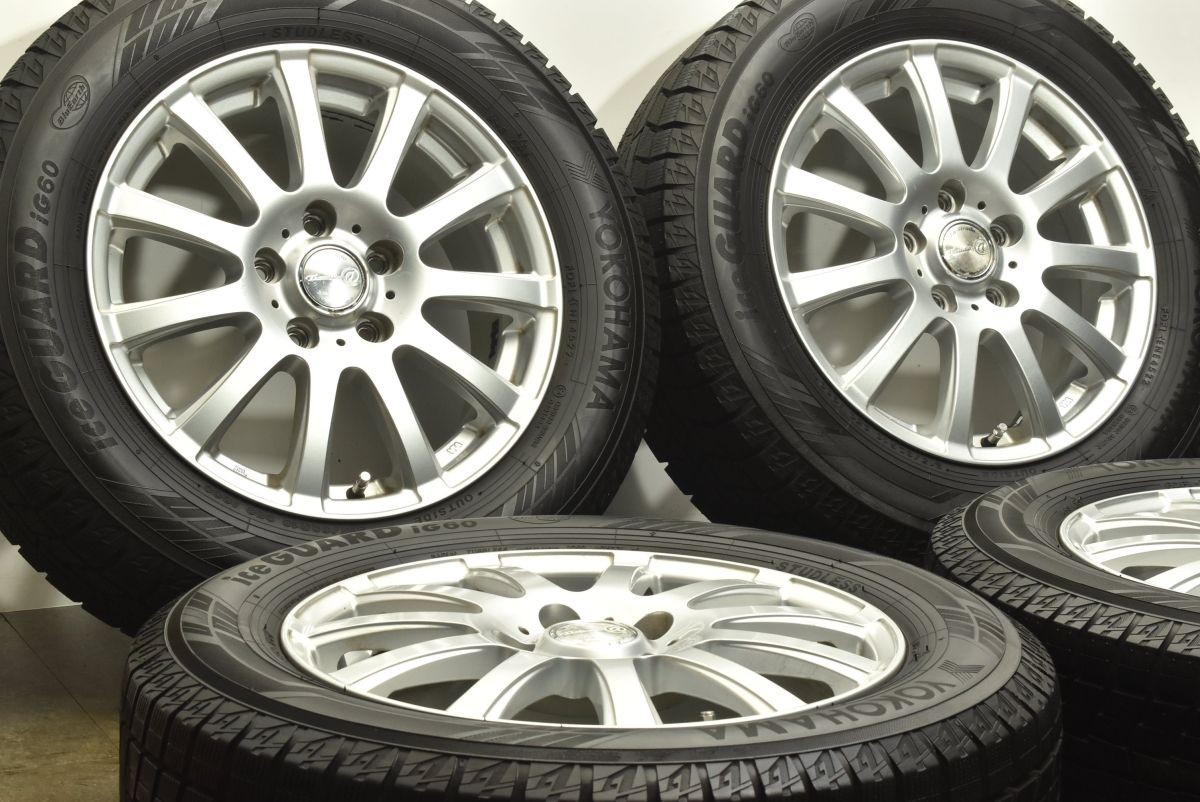 バリ溝 ラ ストラーダ 16in 6.5J 53 PCD114.3 ヨコハマ アイスガードiG60 215 60R16 ノア ヴォクシー オデッセイ ヴェゼル CX-3