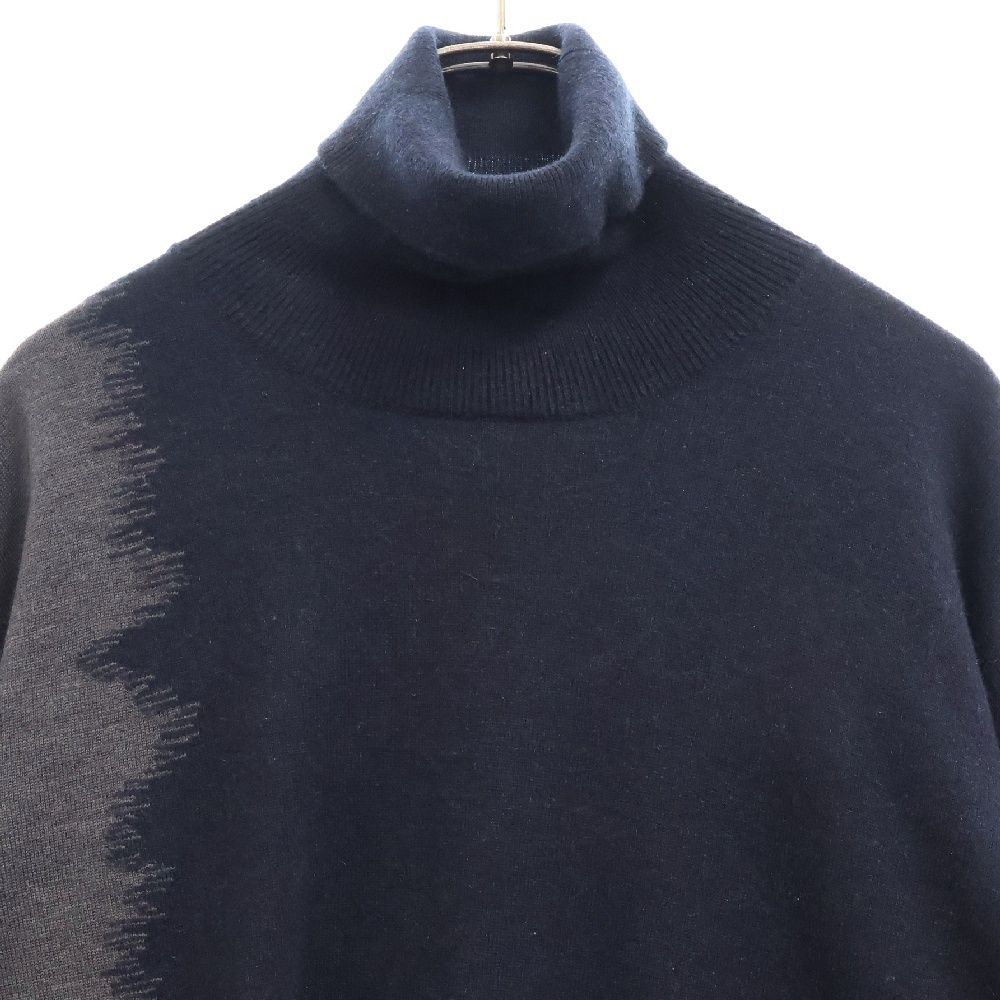 HERMES (エルメス) タートルネック カシミヤニットセーター ネイビー