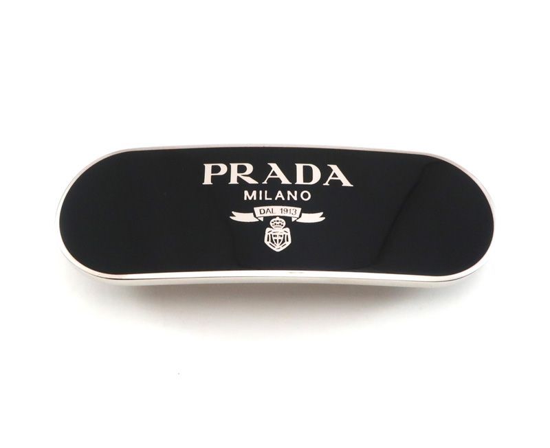 未使用 プラダ バレッタ 髪留め ブラック ヘアアクセサリー PRADA 1IF022　/33345