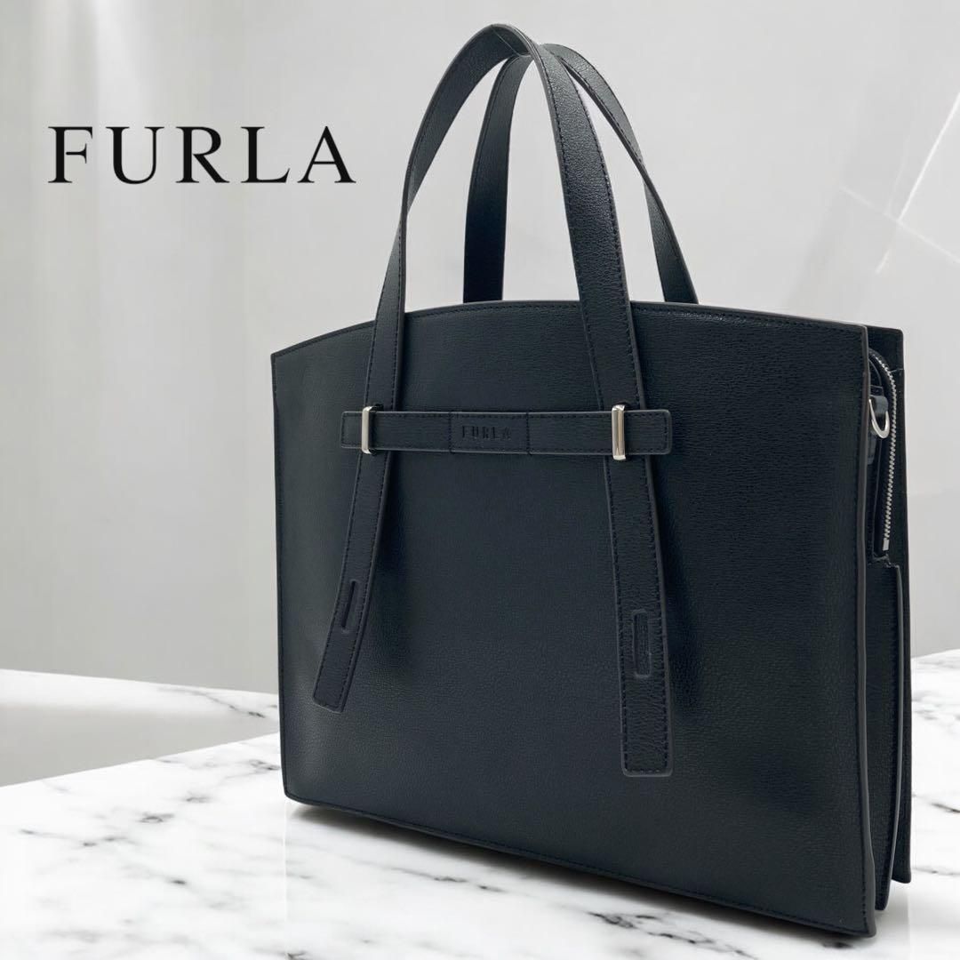 FURLA フルラ トートバッグ ビジネスバッグ A4収納可 ブラック