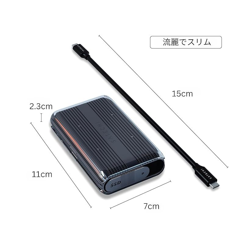 Satechi USB4 M.2 NVMe SSD 外付け Pro エンクロージャー (40Gbps 高速転送, 16TBまで対応) アルミニウム 工具不要 ポリカーボネイト ケース USAP SSD Trim (サイズ2280/2260/2242/2230m - メルカリ Satechi USB4 M.2 NVMe SSD 外付け Pro エンクロージャー (40Gbps 高速転送, 16TBまで対応) アルミニウム 工具不要 ポリカーボネイト ケース USAP SSD Trim (サイズ2280/2260/2242/2230m - メルカリ