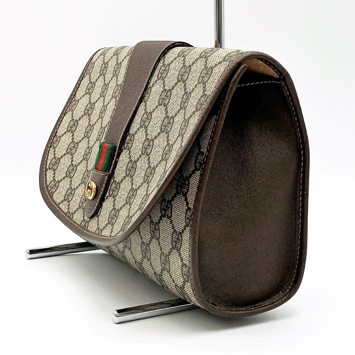 【訳あり品】GUCCI シェリーライン ブラウン GG レザー ショルダーバッグ ✨極美品✨GUCCI GG シェリーライン ブラウン ショルダーバッグ レザー