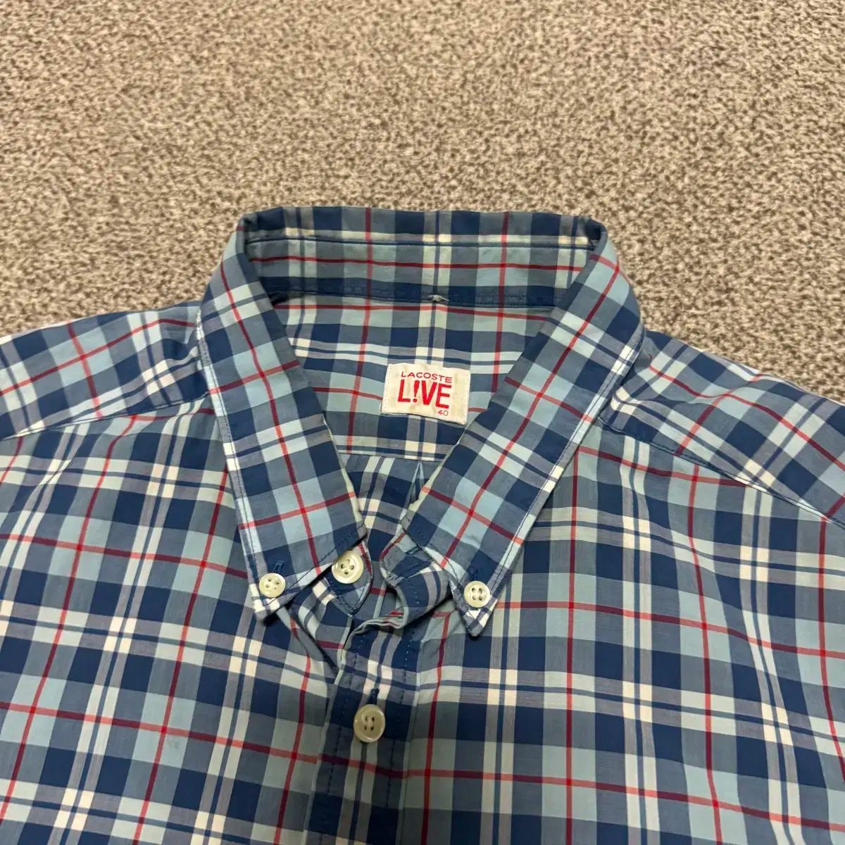40 LACOSTE(ラコステ) チェック シャツ - メルカリ