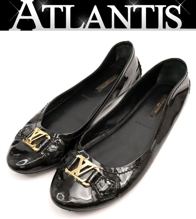 広尾店 ルイヴィトン Louis Vuitton ドライビング バレエシューズ M FA0098 ブラック パテント size 36 1|2 17427