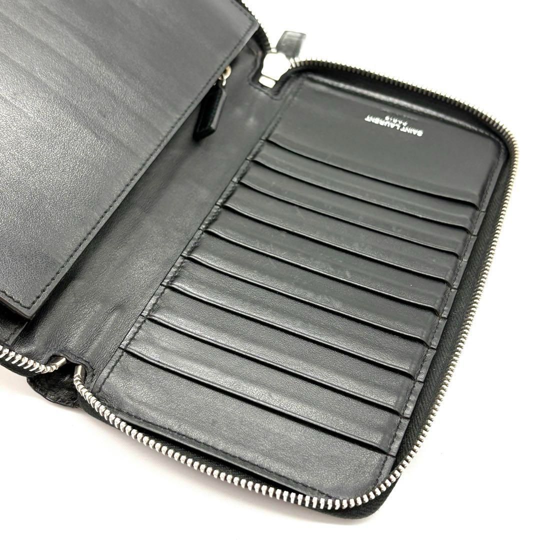 正規品 サンローランパリ クロコ型押し ラウンドファスナー長財布 462359 正規品 SAINT LAURENT PARIS サンローランパリ クロコ型押し