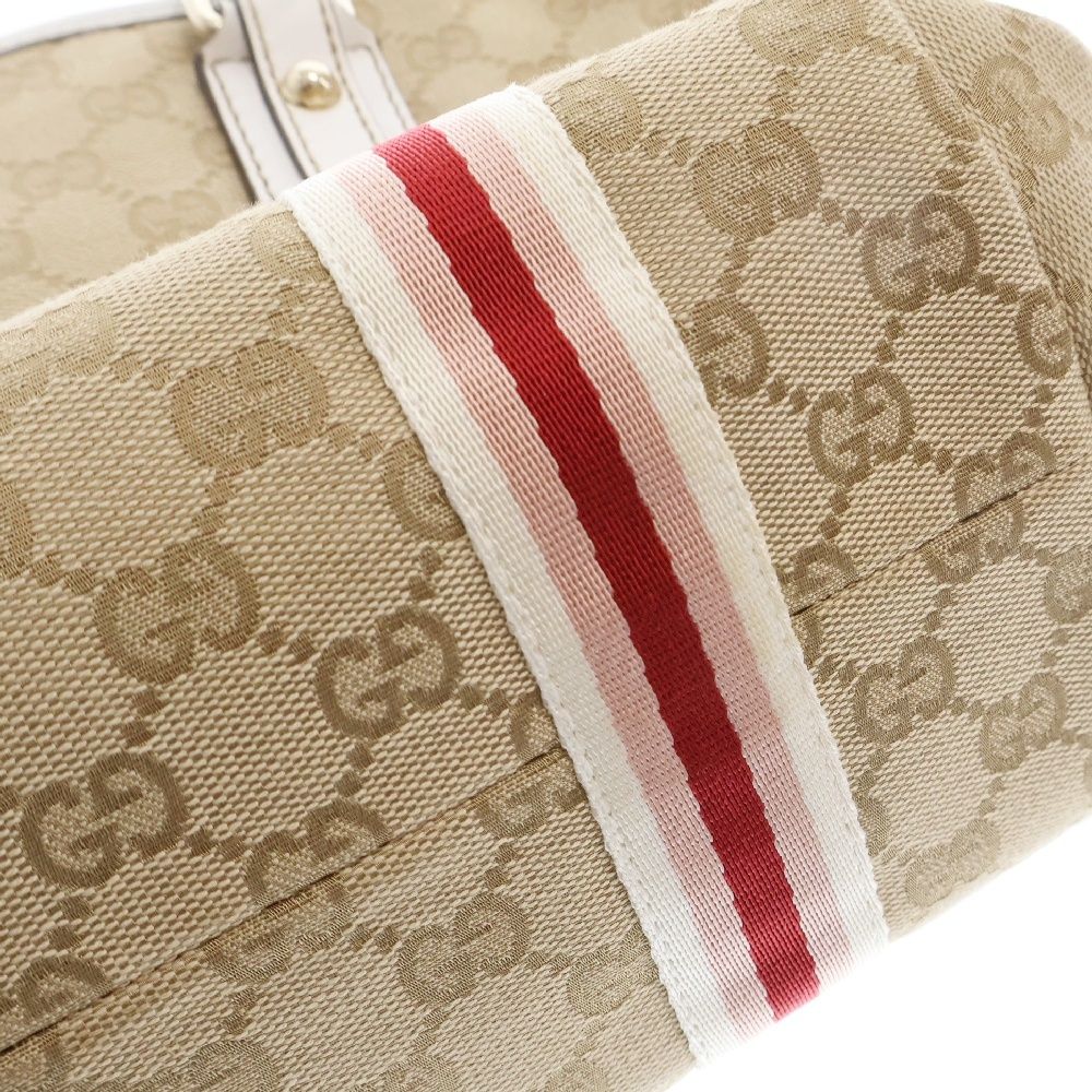 GUCCI (グッチ) GGキャンバス トートバッグ ベージュ×ホワイト  