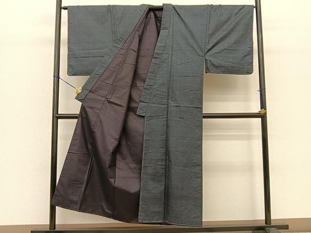 平和屋着物●男性　本場大島紬　アンサンブル　120亀甲　総詰め　羽裏：富士　正絹　逸品　BAAT0936yc 平和屋着物○男性 本場大島紬 アンサンブル 120亀甲 総詰め 羽裏：富士