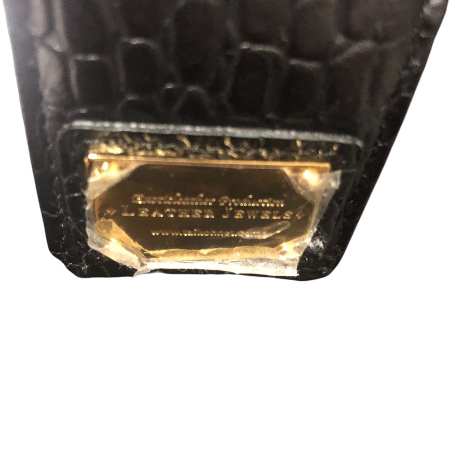 【未使用に近い】レザージュエルズ クロコダイル革使用 小銭入れL字 二つ折り財布 未使用に近い】レザージュエルズ クロコダイル革使用 小銭入れL