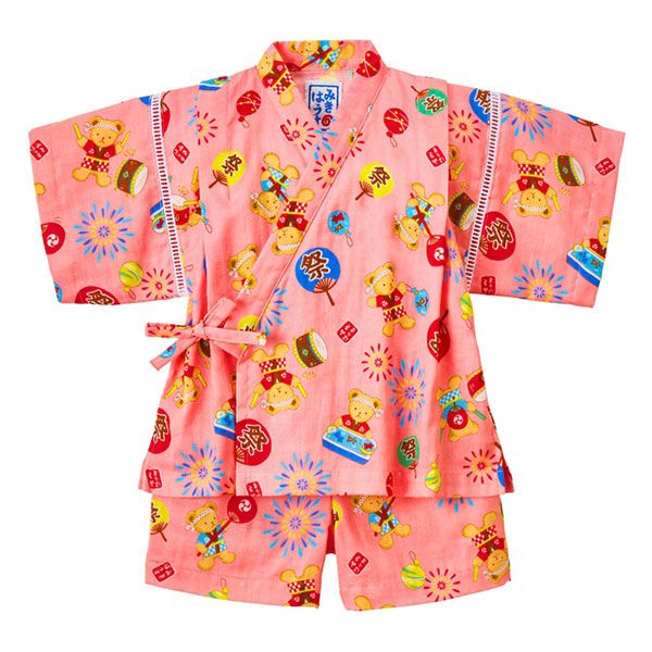 ミキハウス mikihouse ミキハウスベア 甚平スーツ 夏祭り 幼稚園 保育園 110cm ピンク 08