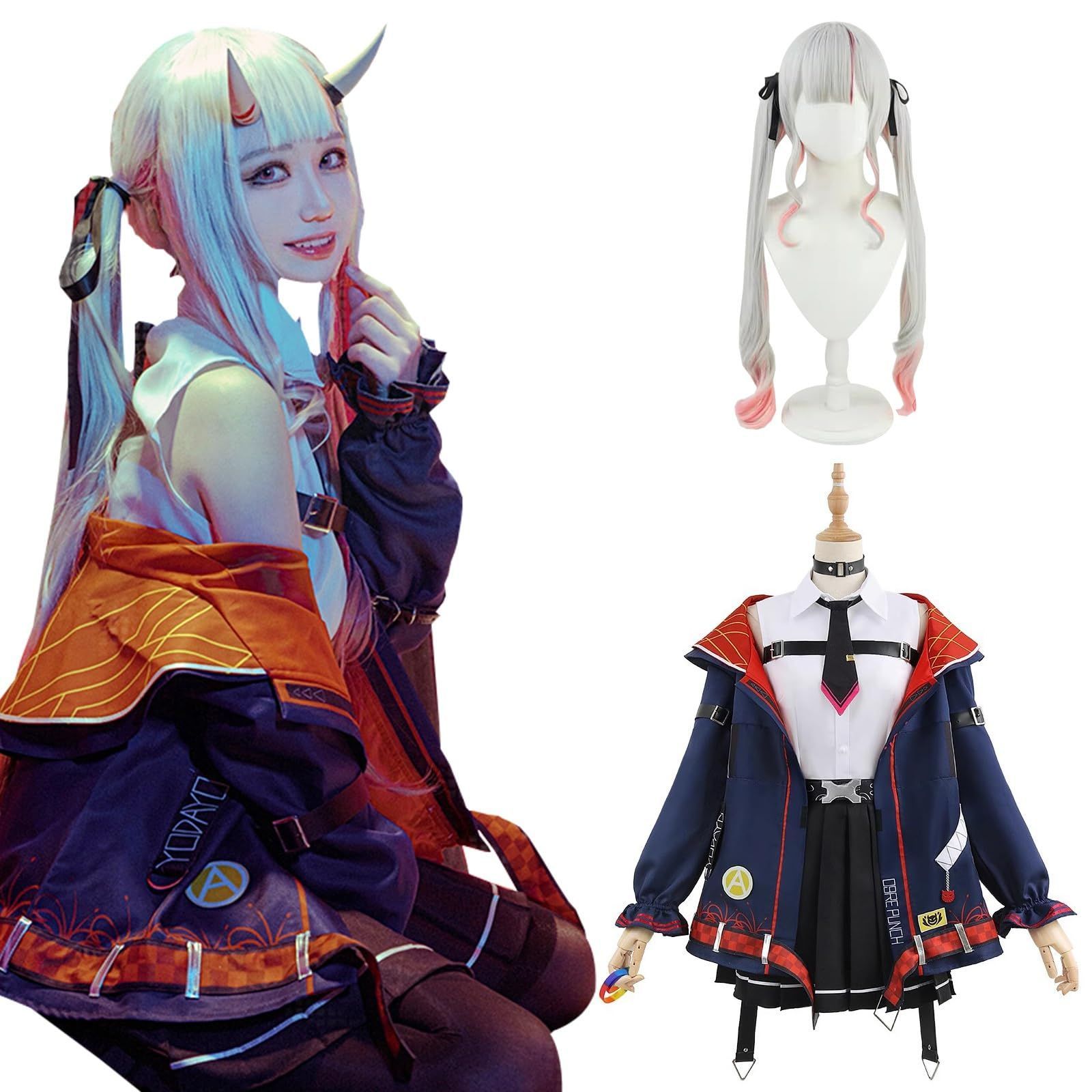 百鬼あやめ ウィッグ付き_L [神併良品] 百鬼あやめ コスプレ ウィッグ付き ホロライブ VTuber コスプレ衣装 フルセット コスチューム  大人用 仮装 文化祭 YouTuber Nakiri Ayame cosplay (百鬼あやめ ウィッグ付き,L) - メルカリ