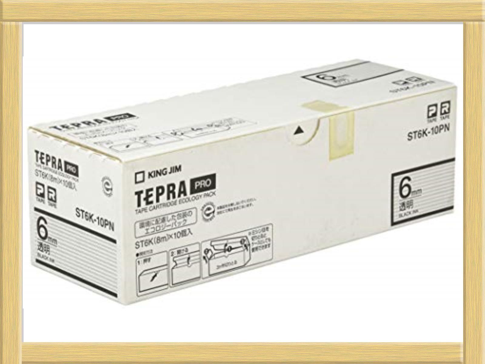 キングジム テプラPRO テープカートリッジ エコパック10個入 6mm 透明 ST6K-10PN - 1