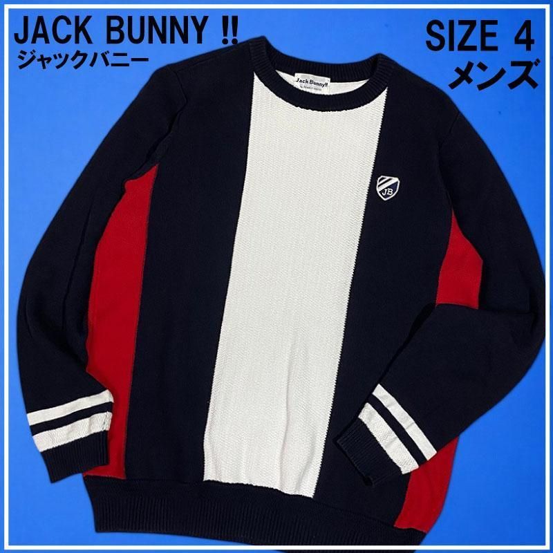JACK BUNNY ジャックバニー コットン ニットセーター ネイビー系 4