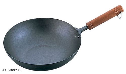 純チタン 木柄 いため鍋 28cm
