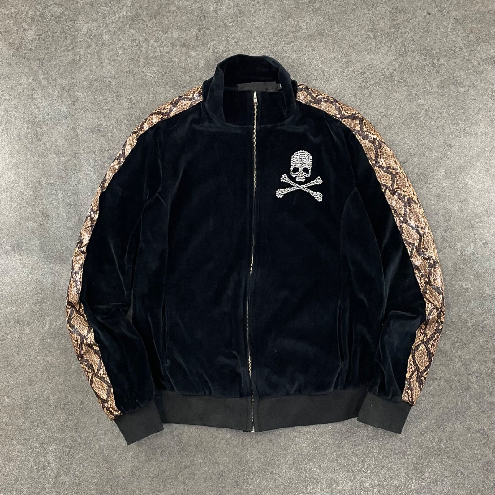 Roen Velour Track Jacket Blouson Black Skull y2k ロエン ベロア