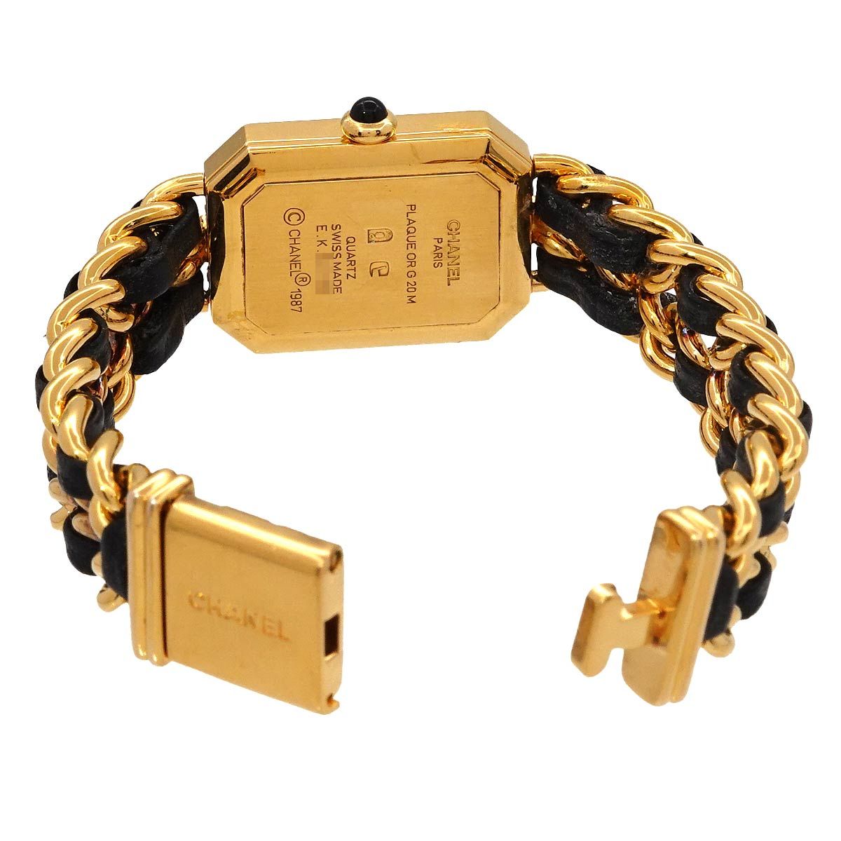CHANELプルミエール 美品 ゴールド/ブラック シャネル CHANEL プルミエール Sサイズ H0001 ヴィンテージ