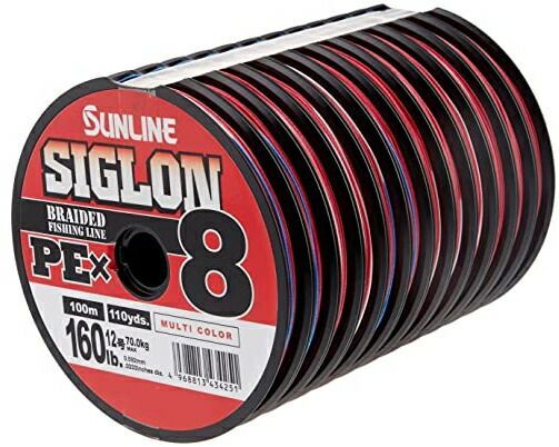 サンライン シグロン 卸売 PEX8 100m×12連結 (1200m) 5号 マルチカラー
