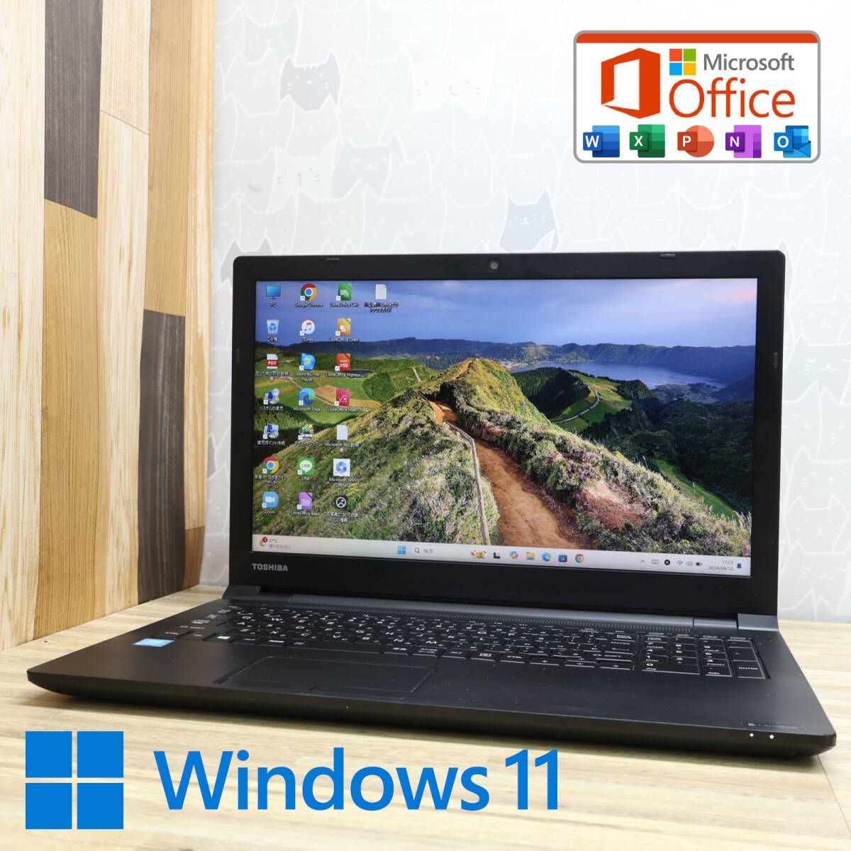 美品 500GBAZ15/EB Webカメラ Celeron 3865U Win11 MS Office 中古品 ノートPCP77539