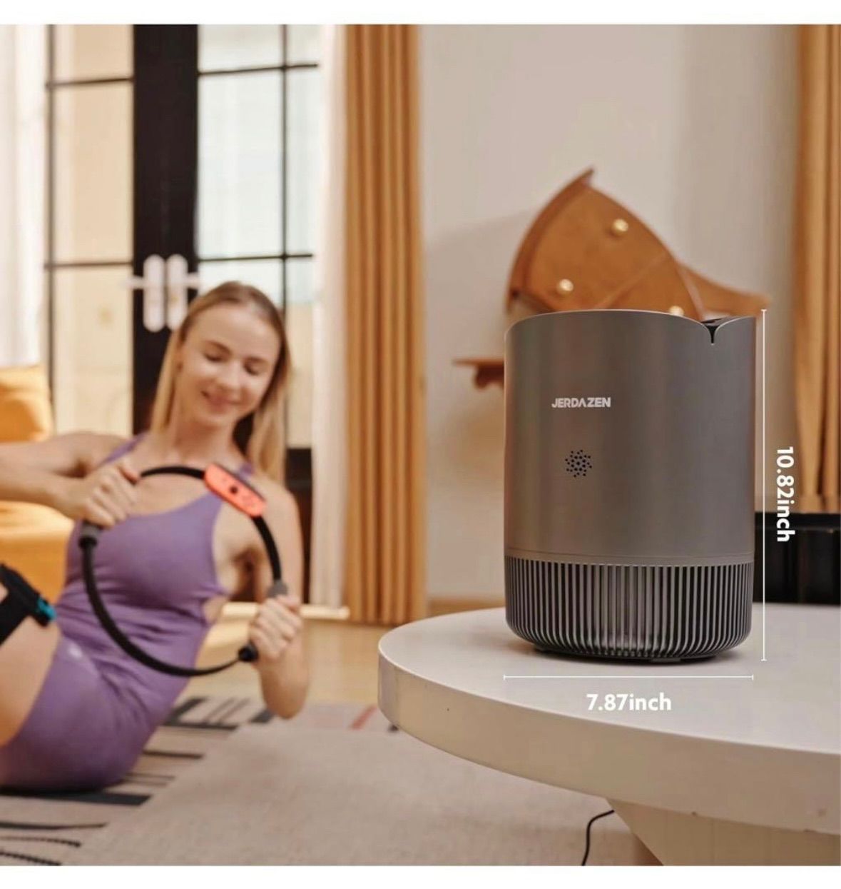 Jerdazen】空気清浄機 小型 17畳 脱臭 卓上 軽量 ペット グレー 安い