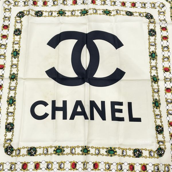 CHANEL ココマーク 宝石柄 ジュエリー ヴィンテージ スカーフ - メルカリ