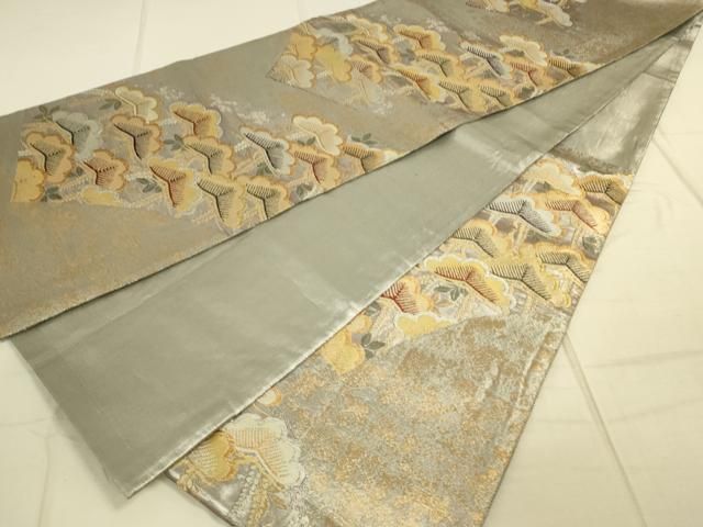 平和屋着物◎佐賀錦 六通柄袋帯 色紙松文 金銀糸 引箔 正絹 逸品