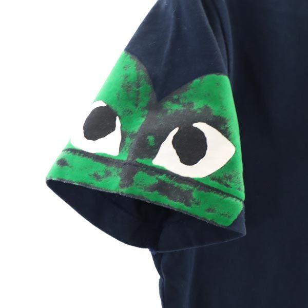 プレイコムデギャルソン 2009年 日本製 プリント 半袖 Tシャツ M ネイビー系 PLAY COMME des GARCONS レディース プレイコムデギャルソン 2009年 日本製 プリント 半袖 Tシャツ M