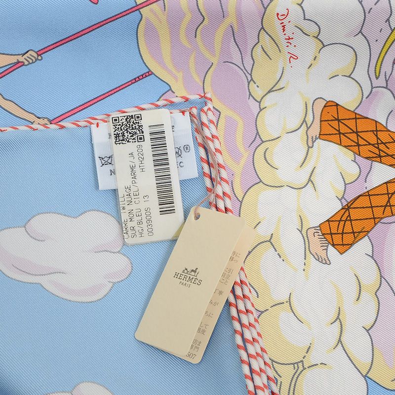 エルメス カレ90 スカーフ 私の雲 Sur Mon Nuage ブルーシエル HERMES エルメス カレ90 スカーフ 小物 SUR MON NUAGE 私の雲