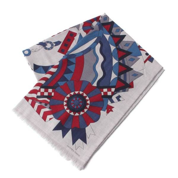 HERMES レクタングル シュヴァル・ドゥ・フェット シルクカシミヤストール エルメス レクタングル シュヴァル・ドゥ・フェット カシミヤ