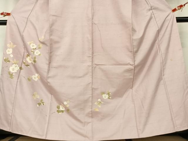 平和屋着物○訪問着 友禅 作家物 紬地 枝花文 ますいわ屋扱い 正絹