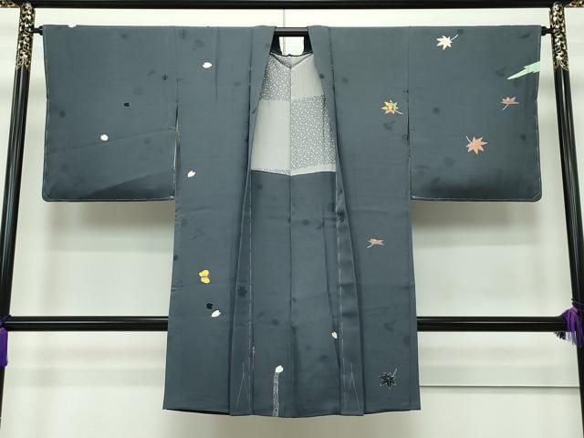 平和屋本店■極上　長羽織　作家物　梟　兎　満月　松　藍墨茶色地　逸品　未使用　CZAA1898s5 平和屋本店□極上 長羽織 作家物 梟 兎 満月 松 藍墨茶色地 逸品 未