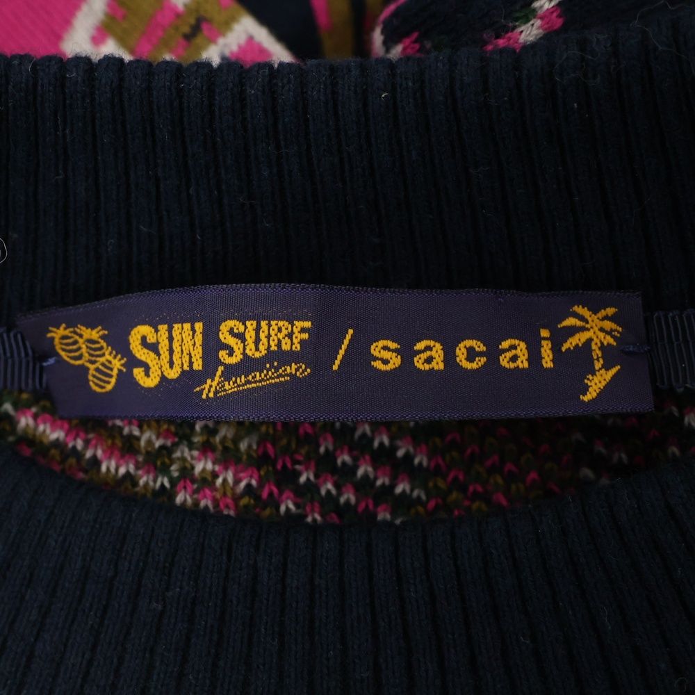 Sacai (サカイ) ×SUN SURF アロハ柄 クロップドニットセーター