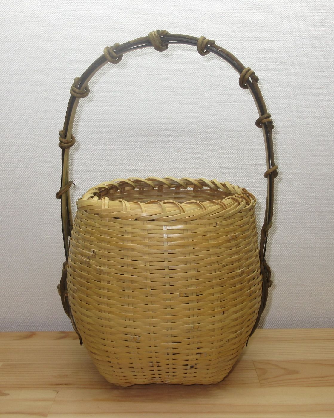 逢絢亭 茶道具 花籠 江の島さざえ籠 白竹 PC入子 木製 紙箱入り