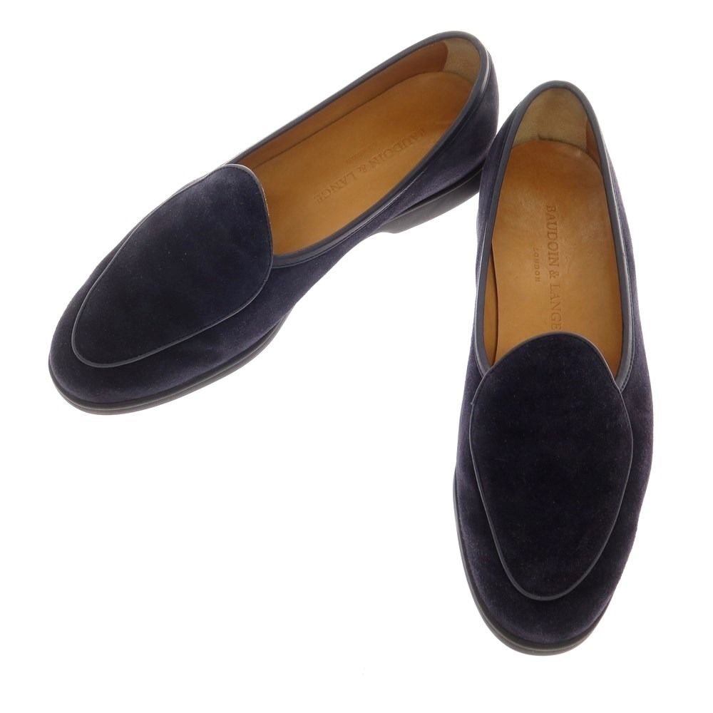 BAUDOIN & LANGE/ネイビー/スウェード プレーンローファー
