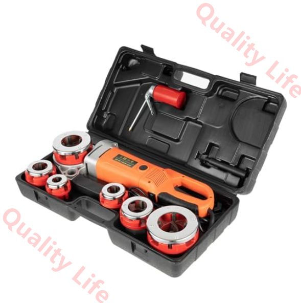 電動パイプねじ切りキット ねじ切り機 電動パイプねじ切り機 ハンドヘルド電動パイプねじ切りセット ねじ切りキット 電動パイプねじ切りタッピングマシン パイプダイセット 配管ツール 亜鉛メッキ管と鉄管のねじ切り作業に適用