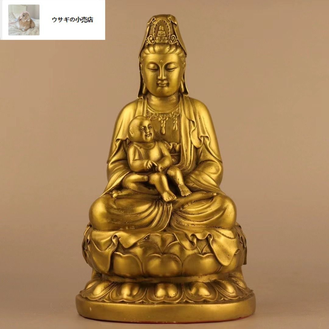 送料無料　銅製金仕上げ大型聖観音菩薩立像　高さ62ｃｍ 送料無料 銅製金仕上げ大型聖観音菩薩立像 高さ62cm 金銅聖観音菩薩坐像
