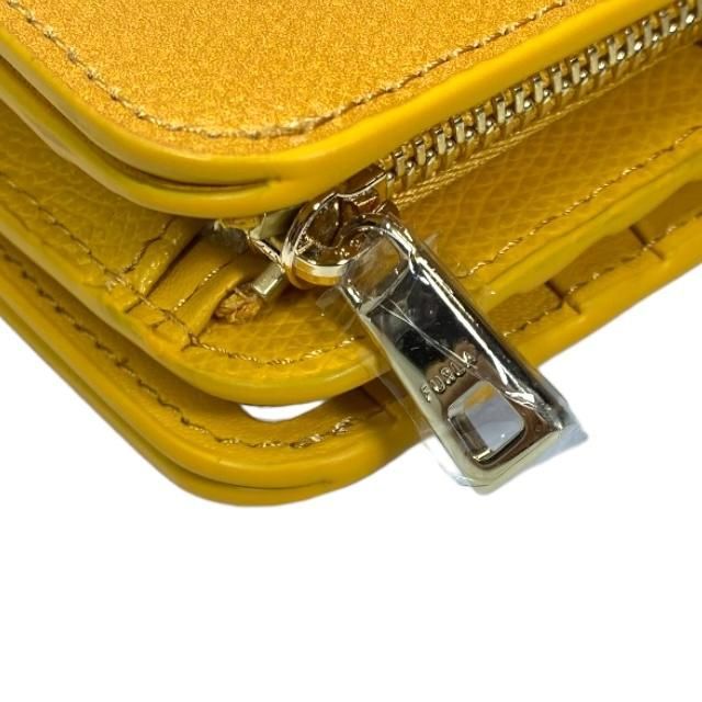 未使用】FURLA フルラ WP00024 財布 二つ折り財布 折り財布 L字ファスナー コンパクトウォレット バード 鳥 ロゴ レザー イエロー -  メルカリ