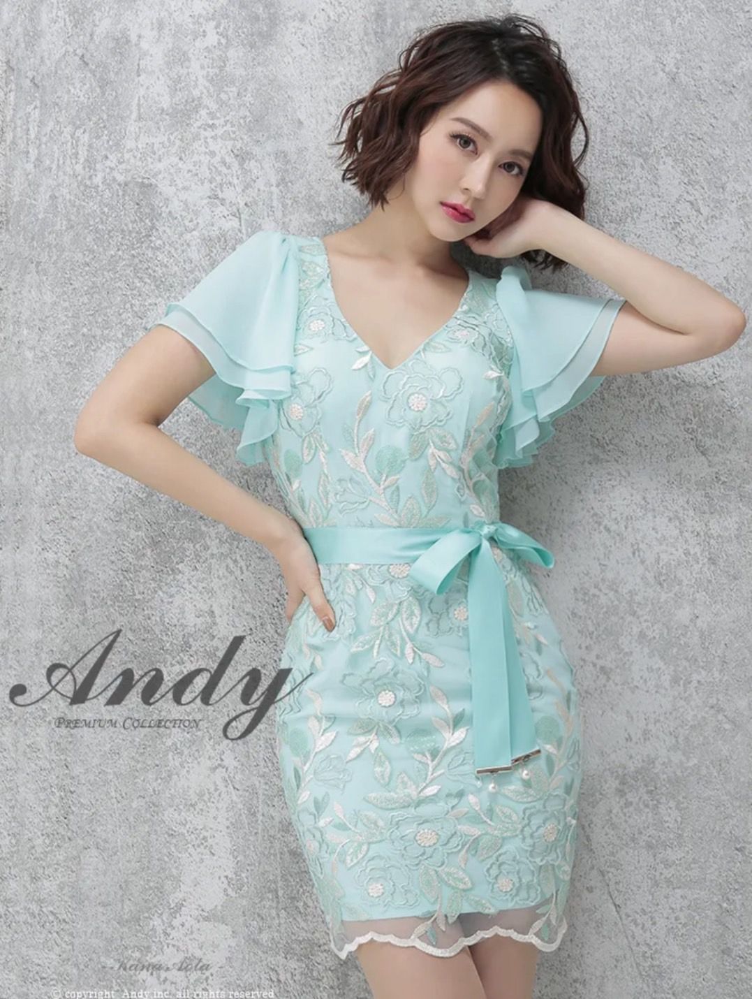 ミント OK1943 andy|アンディ 半袖| ミニドレス| キャバドレス| ワンピース| ドレス