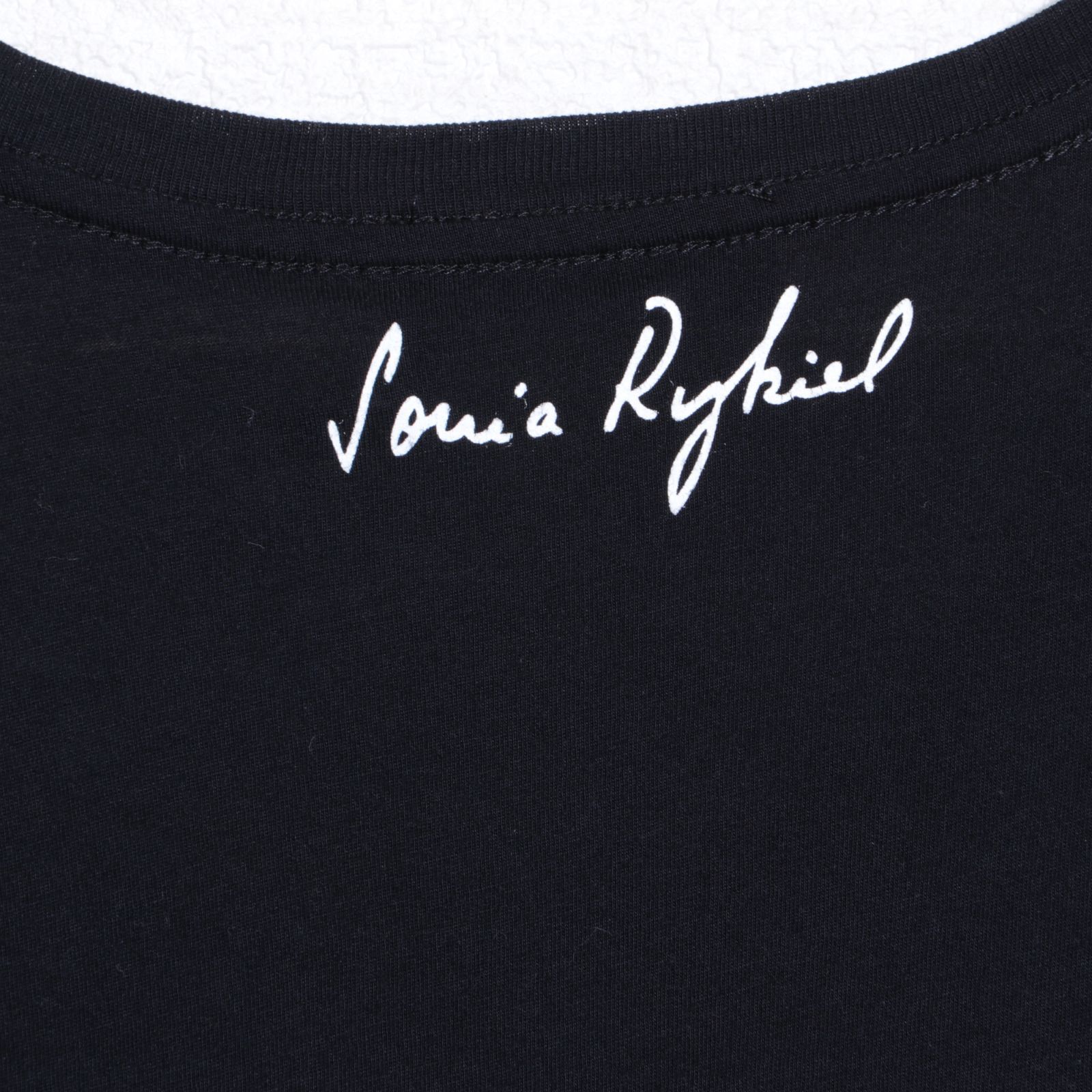 SONIA RYKIEL ソニアリキエル 半袖飾り付Tシャツ（黒） 美品【ST342-00