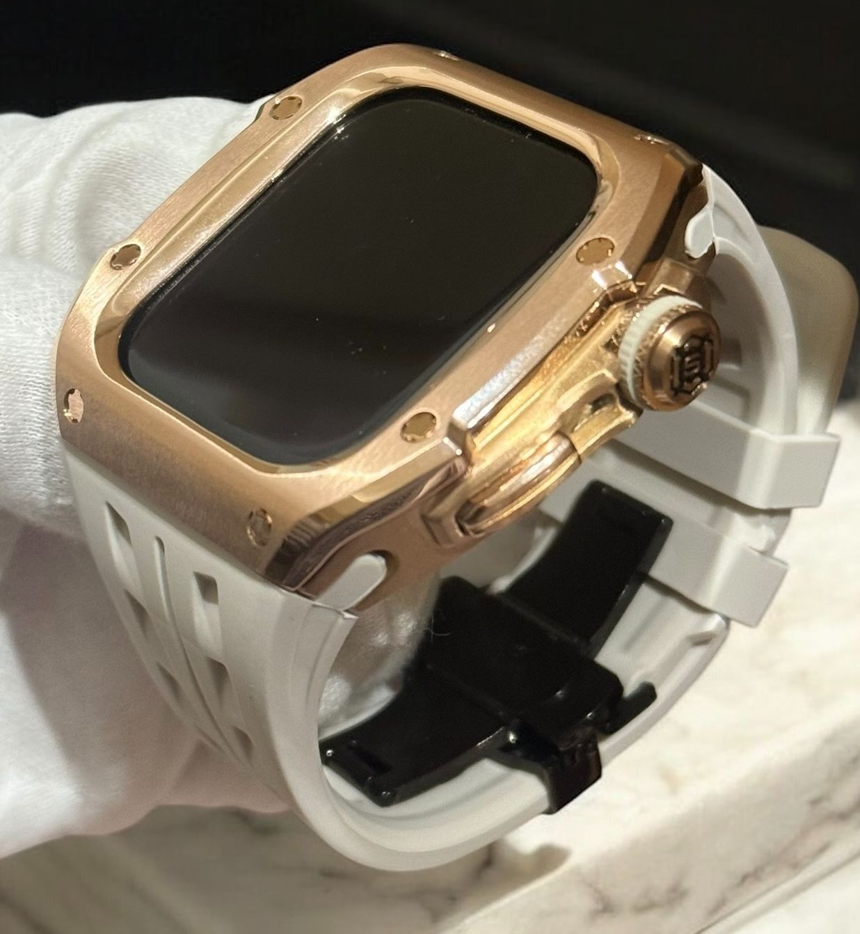 アップルウォッチカバーケースApple Watchラバーバンドベルト メタル ステンレス R 24