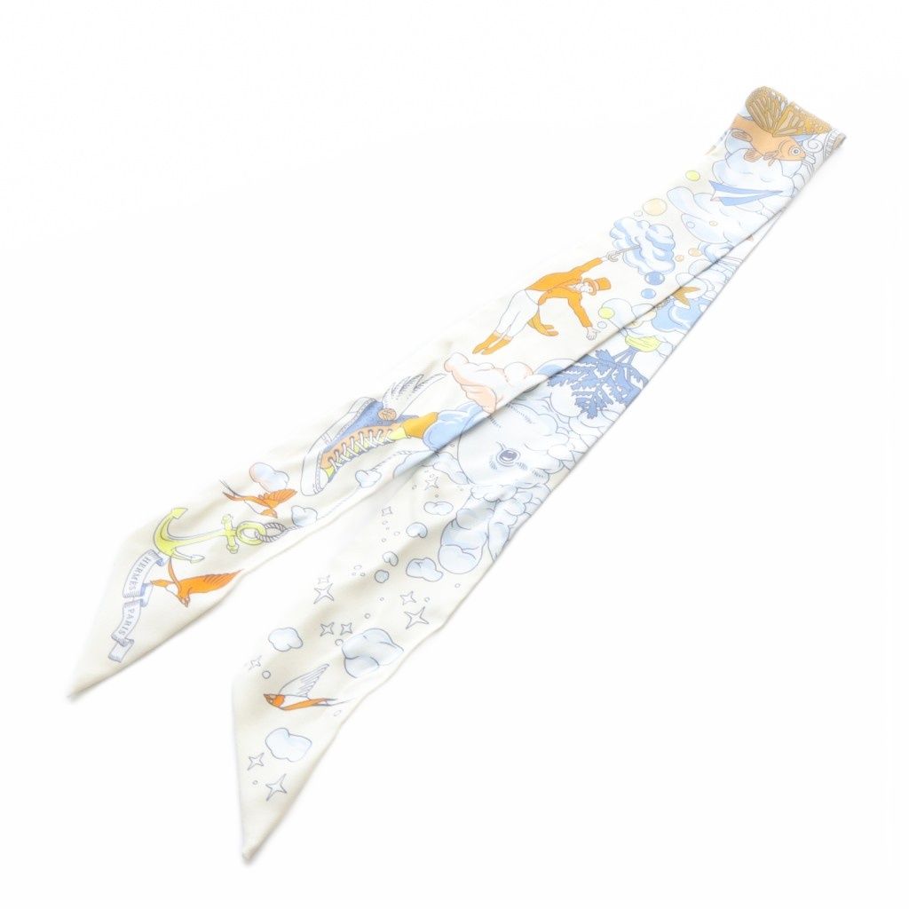 エルメス HERMES 私の雲 Sur Mon Nuage シルク ツイリースカーフ 絹