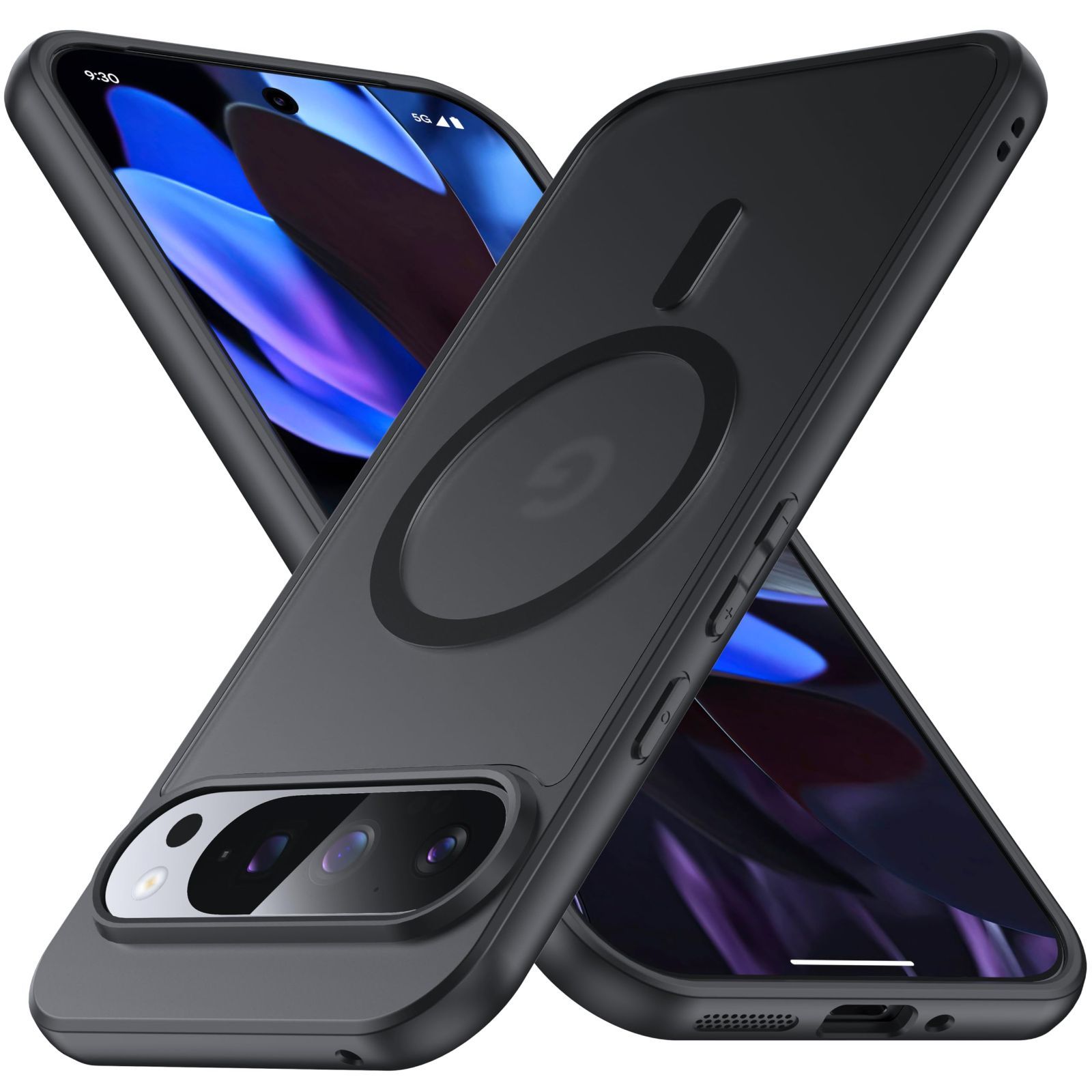 【数量限定】(ブラック) 6.3インチ ワイヤレス充電対応 マグセーフ対応 カバー 用 用 Pro Pro グーグルピクセル9/ピクセル9 ストラップホール付き 耐衝撃 黄変防止 マット感 指紋防止 半透明 ケ