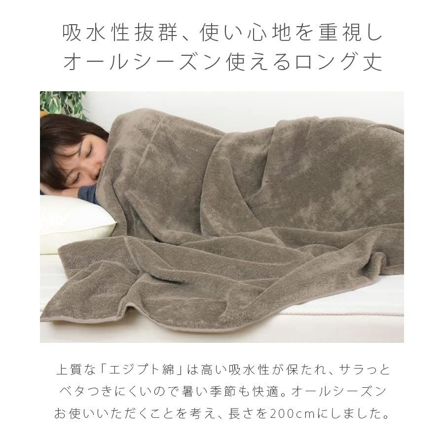 【在庫処分】吸湿速乾 夏用 エジプト綿100% 厚手 ダブル タオルケット (グレージュ) リヴェール