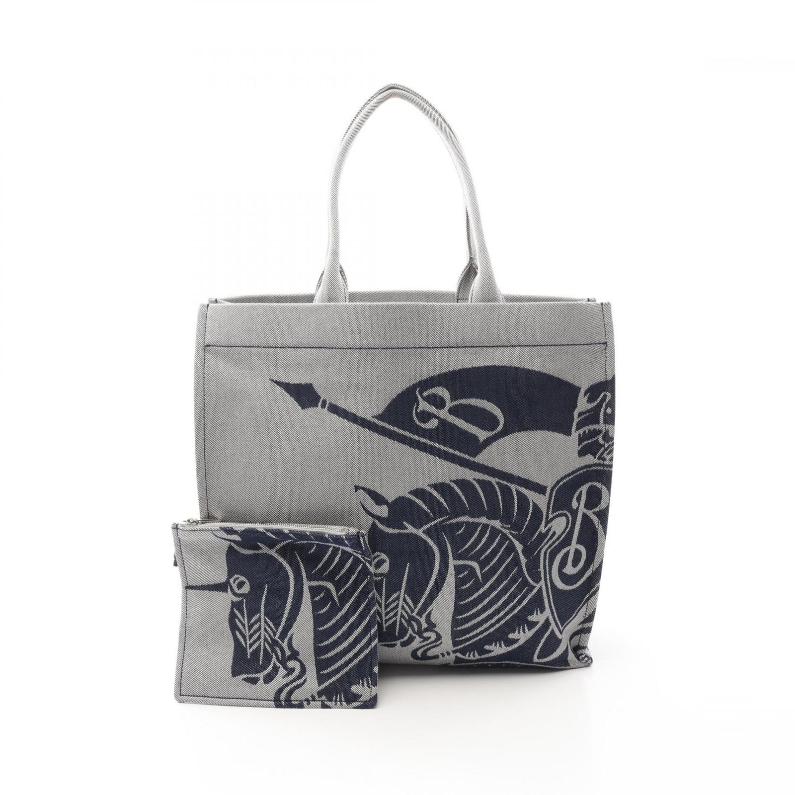 バーバリー BURBERRY トートバッグ EKD XL SQUARE TOTE グレー 