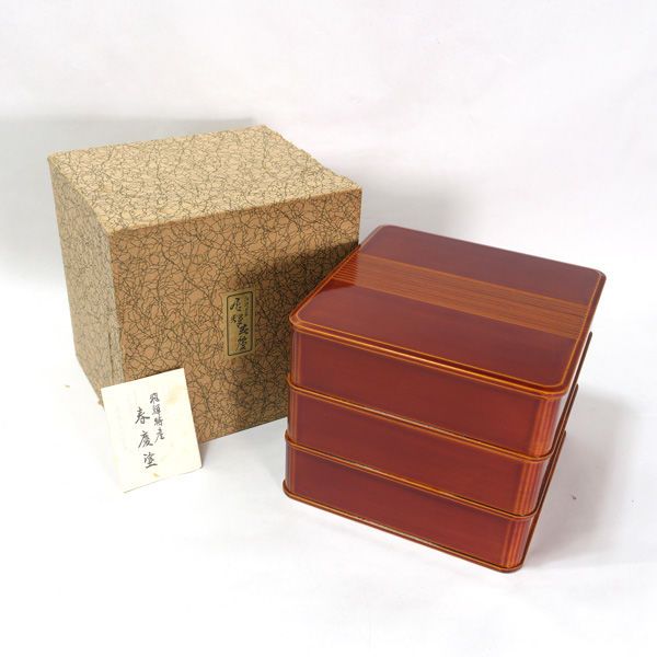 飛騨春慶塗 ◆ 漆器 飛騨春慶塗|三段重箱 アンティーク コレクション 工芸品 ギフト ♥
