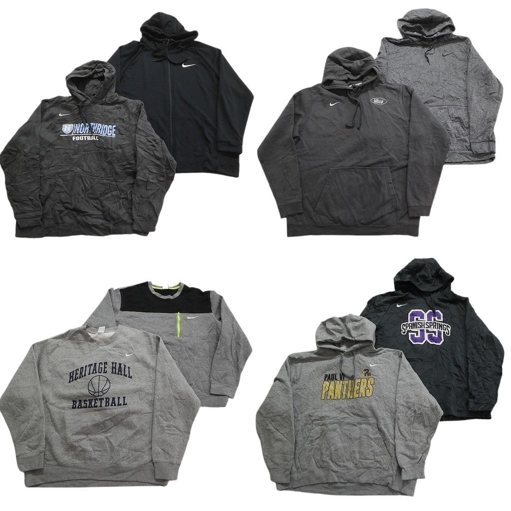 古着卸 まとめ売り ナイキ NIKE スウェット 8枚セット (メンズ XL /2XL ) プロチーム パンサーズ NFL 無地 ロゴ パーカー 中古 古着 MX7954
