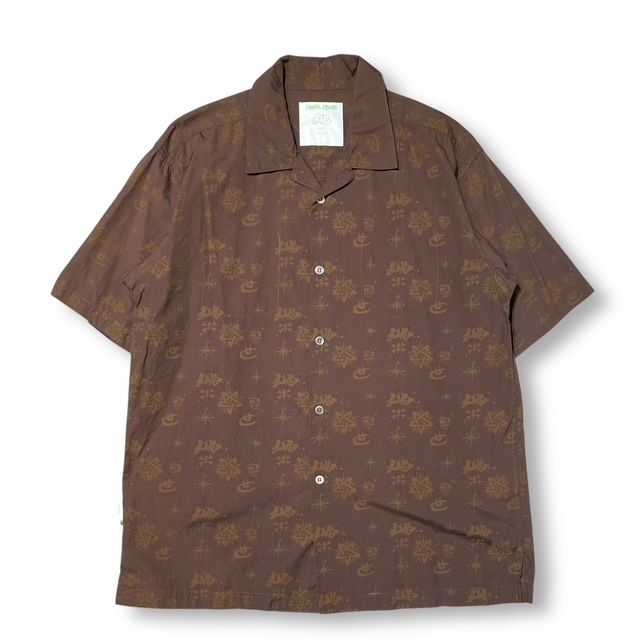 01ss UNDERCOVER CHAOTIC DICORD期 総柄シャツ サイズ L ブラウン アンダーカバー