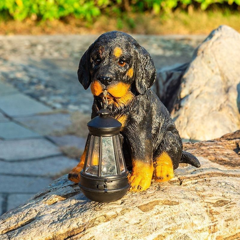 オブジェ 犬 ソーラー ガーデン ライト 子犬 工芸品 屋外 樹脂 ライト 装飾品 LED 草 パピー アニマル 電気 庭
