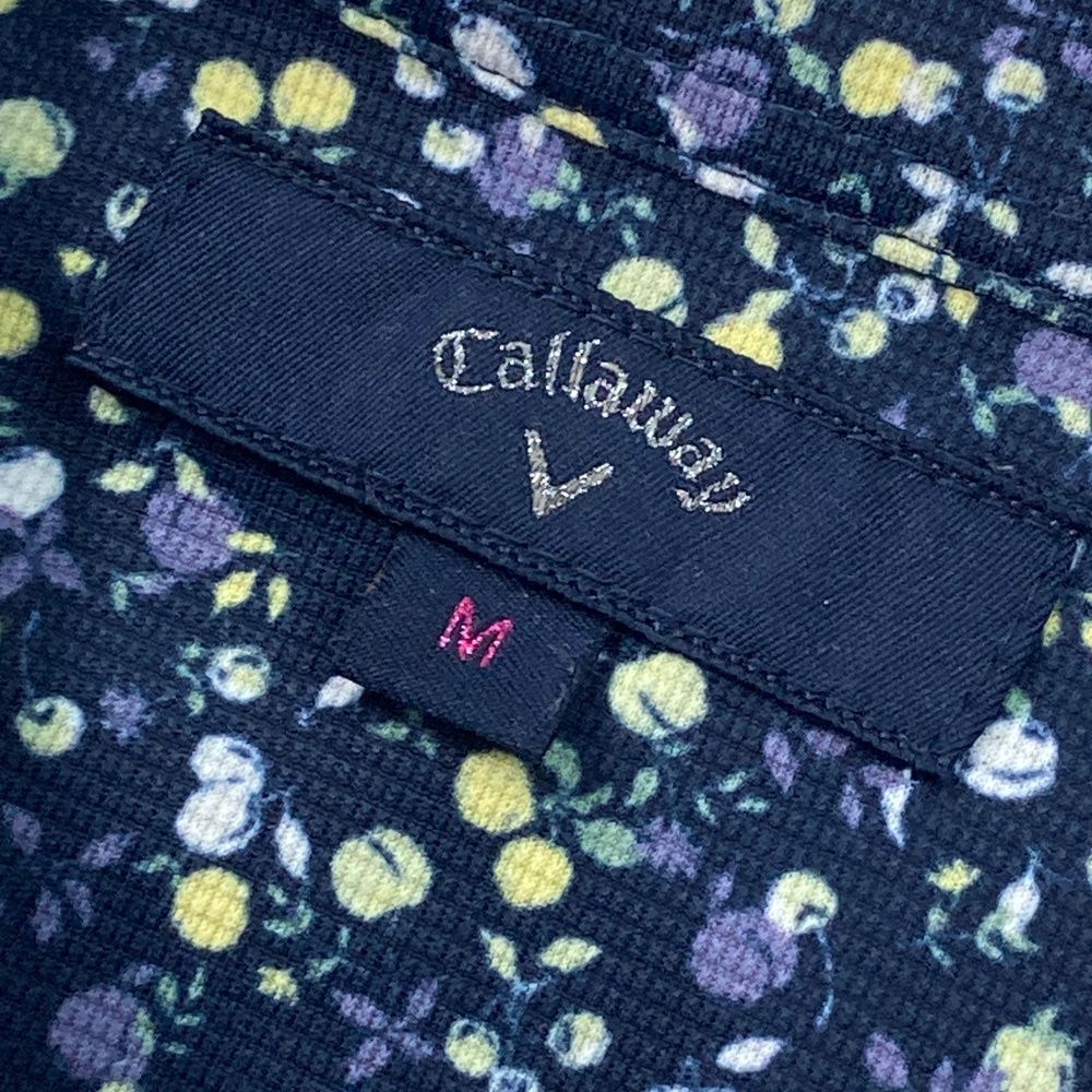 新品　Callaway キャロウェイ 半袖ポロシャツ 総柄 紺　 M　タグ付 サイズ：M CALLAWAY キャロウェイ 2023年モデル 半袖ポロシャツ 総柄