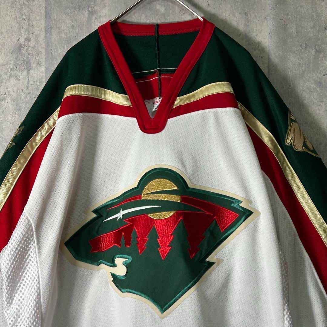 CCM カナダ製 ミネソタ ワイルド ゲームシャツ 刺繍 NHL XL Minnesota Wild jersey made in Canada